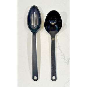 Lot of 2 Vintage TAILOR MADE Utensils Nylon Slotted Spoon Ladle Scoop Black